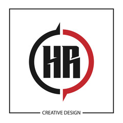Initial Letter HR Logo Template Design