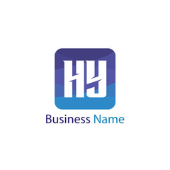 Initial Letter HY Logo Template Design