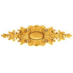 Gilded stucco, gold cartouche