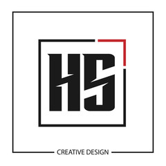 Initial Letter HS Logo Template Design