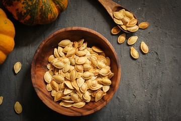 Homemade Roasted Pumpkin seeds full frame