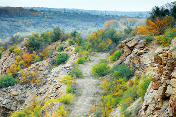 road in the mountains in autumn