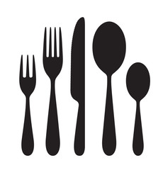The contours of the cutlery. Spoons, knife, forks. Ready to use vector elements.
