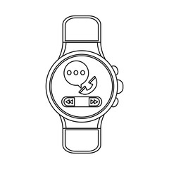 Smartwatch wearable technology in black and white