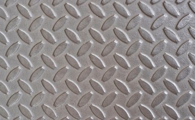Gray metal dock plate showing the texture and patterns of the gripping surface.