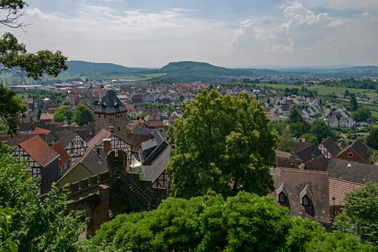 Blick &uuml;ber Staufenberg, Landkreis Gie&szlig;en, Hessen, Deutschland 