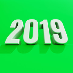 New Year Red 2019 Creative Design Concept 3D Rendered Image