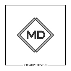 Initial Letter MD Logo Template Design