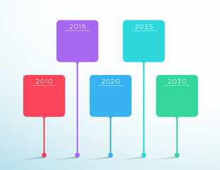 Timeline Colorful Vector 3d Box Infographic Template