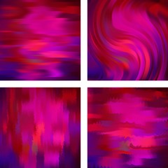 Set with purple abstract blurred backgrounds. Vector illustration. Modern geometrical backdrop. Abstract template.