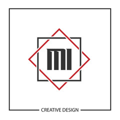 Initial Letter MI Logo Template Design