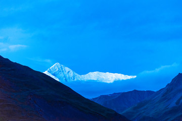Nature view with snowy peaks in Annapurna Conservation Area, Nepal