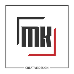 Initial Letter MK Logo Template Design