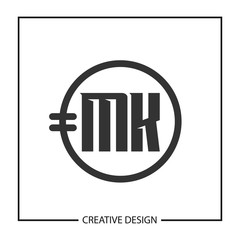 Initial Letter MK Logo Template Design