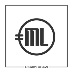 Obraz premium Initial Letter ML Logo Template Design