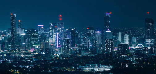 Fototapeta na wymiar Brisbane night city skyline view