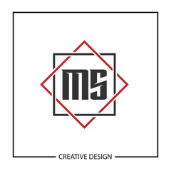 Initial Letter MS Logo Template Design