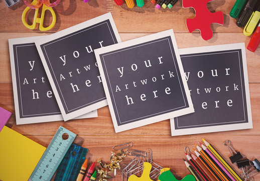Four Instant Photos Mockup