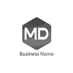 Initial Letter MD Logo Template Design
