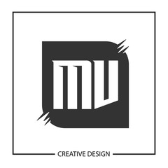 Initial Letter MV Logo Template Design