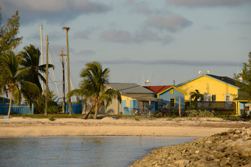 Yellow building in sunset cove