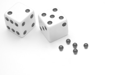 Black and White Dice, with lost Points