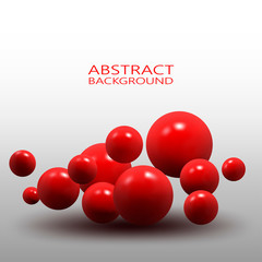 Abstract realistic 3d spheres background. Vector illustration