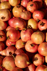 pomegranates background in the market