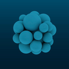 Abstract realistic 3d spheres structure background. Vector illustration