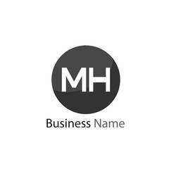 Obraz premium Initial Letter MH Logo Template Design
