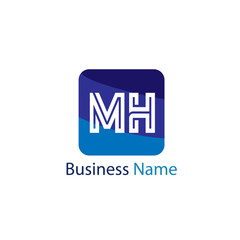 Fototapeta premium Initial Letter MH Logo Template Design