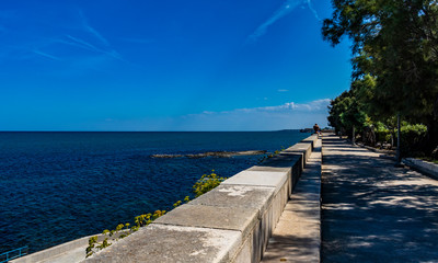the beautiful park, with sea view, of the municipal villa of Trani. In Puglia, near Bari, Barletta, Andria.