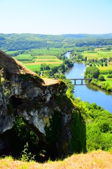 A view of the River Dordogne as taken from the medieval village of Domme in France