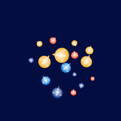 Celebration background template with Christmas balls. New Year Vector Background for Brochure, Cover. Vector Holiday Texture.