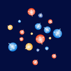 Celebration background template with Christmas balls. New Year Vector Background for Brochure, Cover. Vector Holiday Texture.