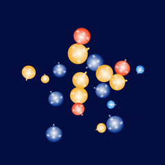 Celebration background template with Christmas balls. New Year Vector Background for Brochure, Cover. Vector Holiday Texture.