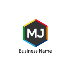 Initial Letter MJ Logo Template Design