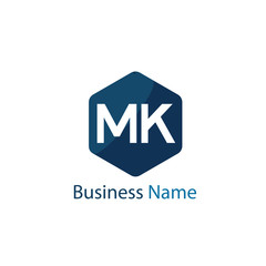 Initial Letter MK Logo Template Design