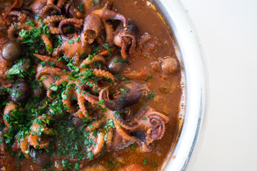 Octopus with womato sauce - Polpo alla Luciana