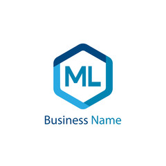 Obraz premium Initial Letter ML Logo Template Design