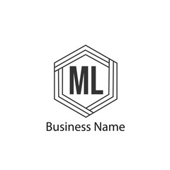 Initial Letter ML Logo Template Design