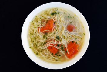 Chicken soup with noodles