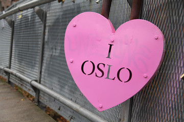 An large heart locket pink lock implying 