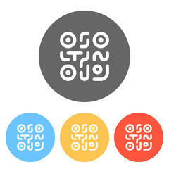 QR code. Technology icon. Simple logo. Set of white icons on colored circles