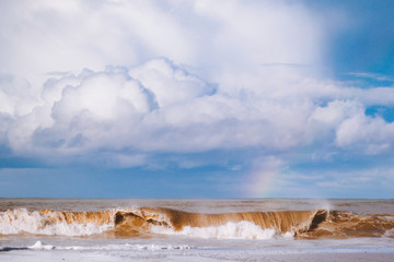 wave with rainbow