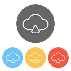 outline upload simple cloud icon. linear symbol with thin outlin