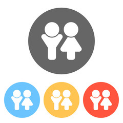 Set of male and female symbols. Simple icon. Set of white icons