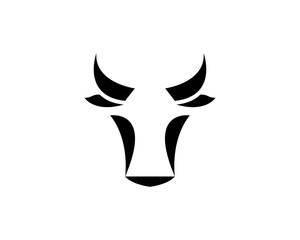 Cow and bull head icon illustration design