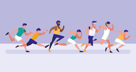 men athlete running avatar character