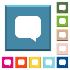 Fototapeta premium Empty chat bubble white icons on edged square buttons